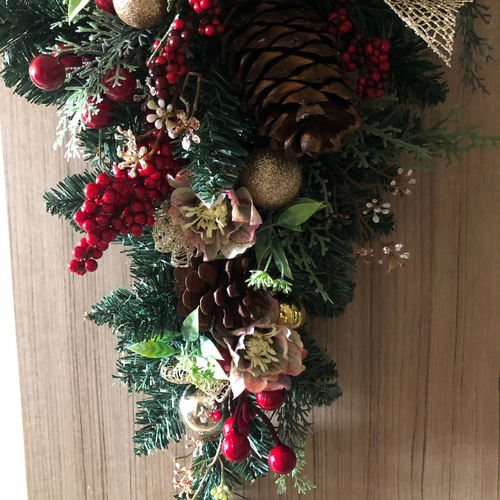 再販) ◇クリスマス限定 約60㎝ 大きいクリスマススワッグ（ご