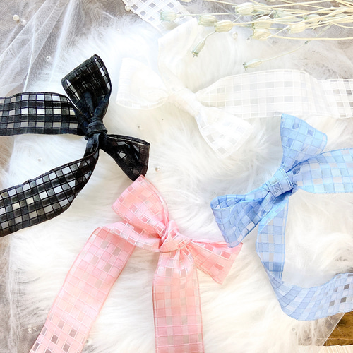 2119ポニーオー☆リボンハンドメイドフラッグチェック