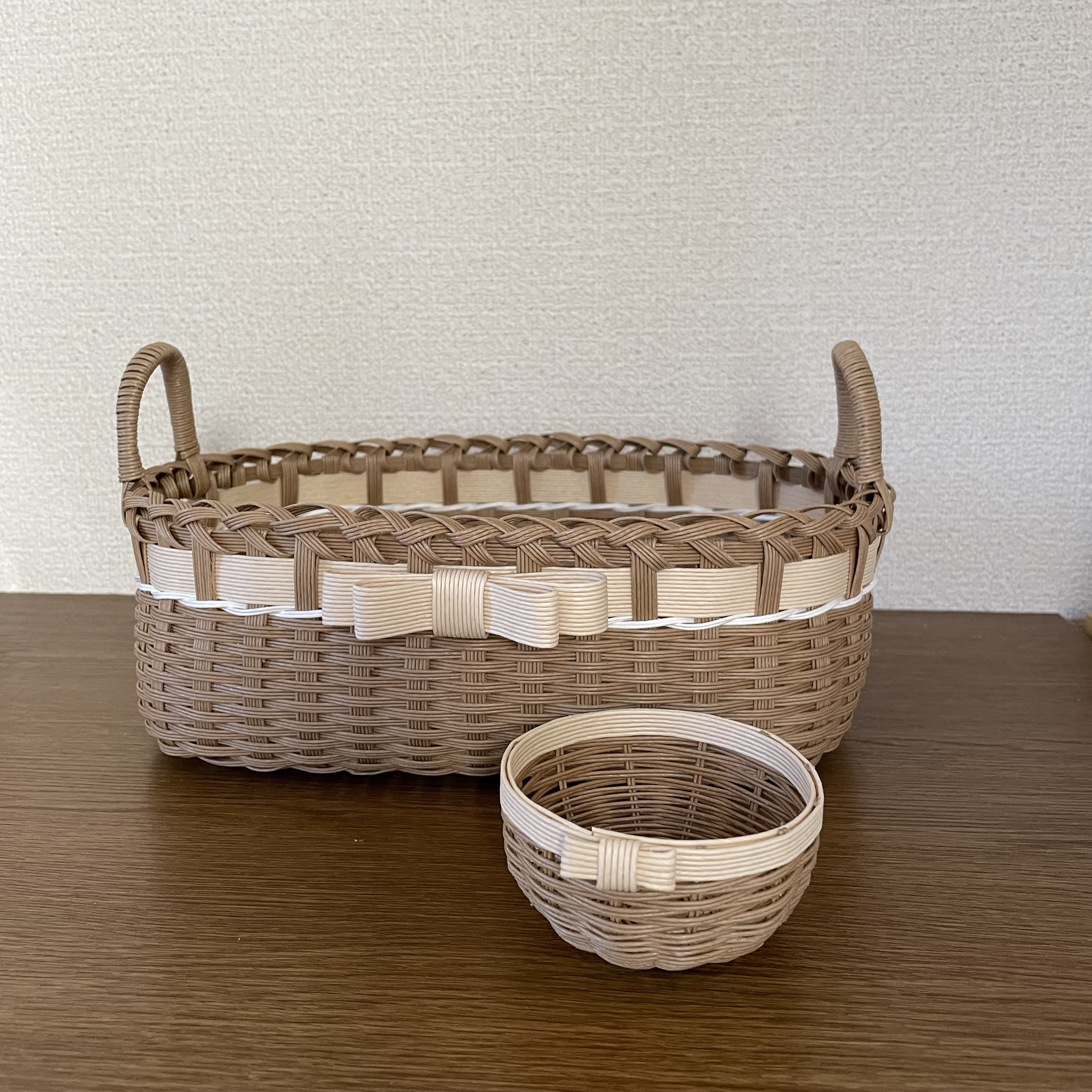 エコクラフト クラフトバンド パンかご小 レスリー エコクラフト クラフトバンド パンかご小 レスリー