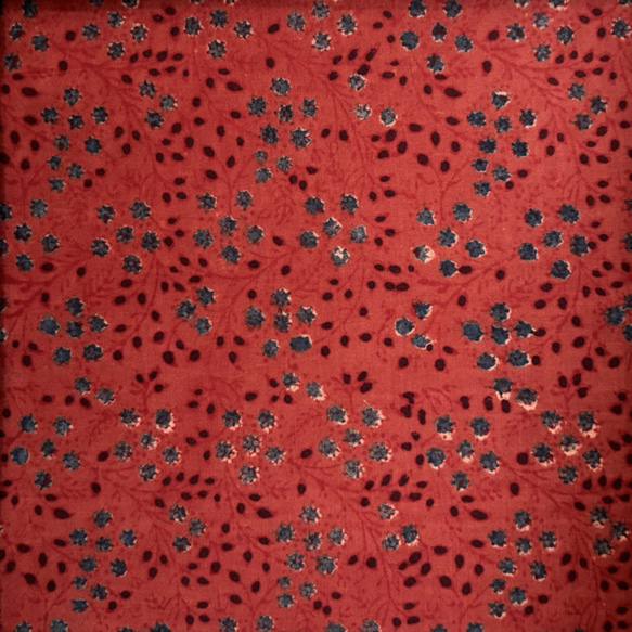 50cm単位　インド天然染めブロックプリント　アジュラクプリント　木版更紗　コットン　AJ069 1枚目の画像