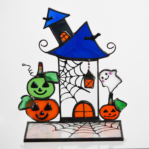 ステンドグラス ハロウィン 楽しいよ♪ カボチャとオバケさん B ステンドグラス ハロウィン 楽しいよ♪ カボチャとオバケさん B