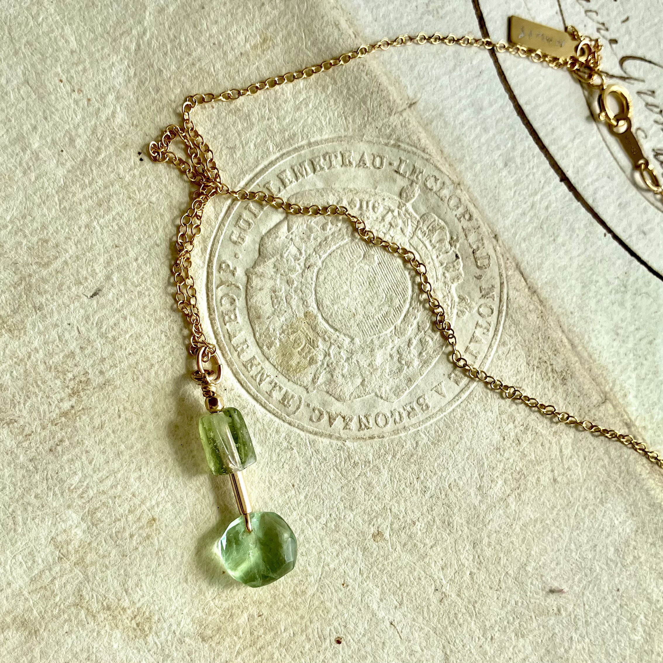 green apple candy　14gfネックレス　40 or 45 or 50cm  １点もの