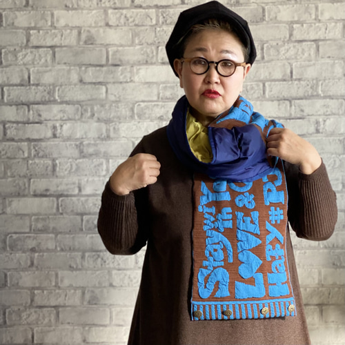 SALE ワケありな逸品 スヌード 異素材切り替え ネックウォーマー