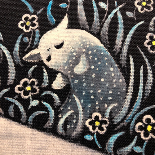 進めない猫木霊」F0サイズ アート作品 原画 絵本「猫木霊」使用