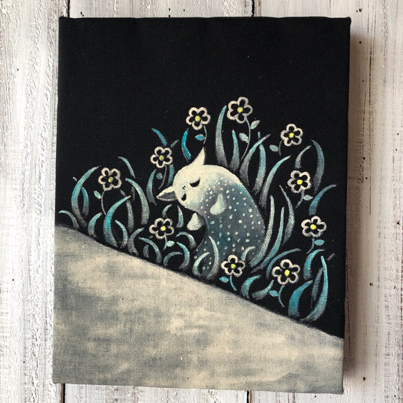 進めない猫木霊」F0サイズ アート作品 原画 絵本「猫木霊」使用