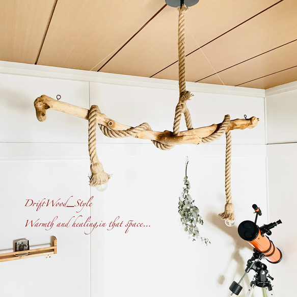 流木インテリア 個性的に枝が突き出る天然流木のシーリングライト ペンダントライト LED ランプ 照明器具 北欧 9枚目の画像
