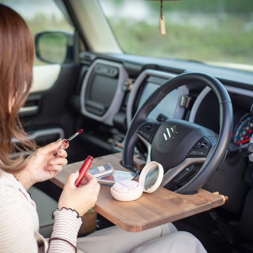 パイン集成材】移動できる 書斎 車載デスク ワークデスク 運転席