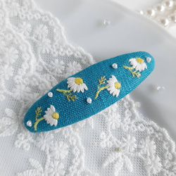 大人可愛い ミモザ刺繍パッチンピン ミモザパッチン留め
