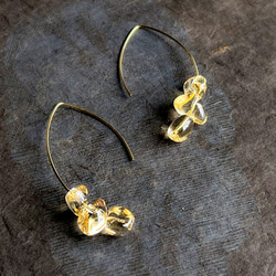 14kgf Citrine Marquis Hoop Pierced Earrings Gift Box　101 5枚目の画像