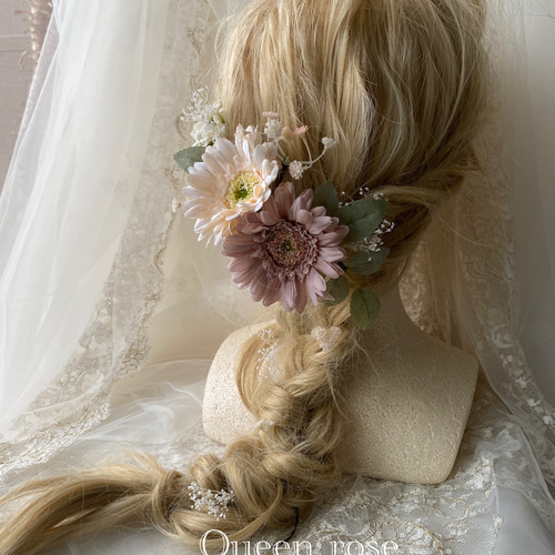 Queen rose ふんわりふわふわナチュラルヘッドドレス&ブートニア