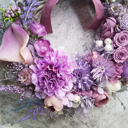 ＜color lilas＞＊ハーフリース＊三日月リース＊フラワーリース＊秋＊プリザーブドフラワー＊お花＊ギフト＊結婚祝い 3枚目の画像