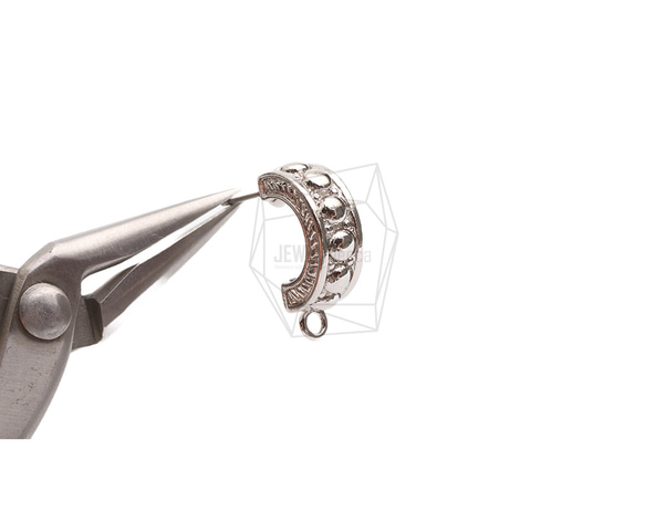 ERG-2480-R [2 件] 錘擊 C 形耳環，錘擊 C 形柱 第4張的照片