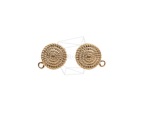 ERG-2482-G【2個入り】ドットサークルピアス,Dotted Circle Earring Post 1枚目の画像