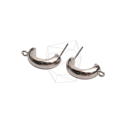 ERG-2483-R【2個入り】Lシェイプピアス,Hammered L shape post Earring 2枚目の画像