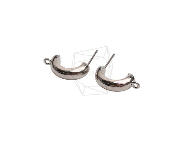 ERG-2483-R【2個入り】Lシェイプピアス,Hammered L shape post Earring 2枚目の画像