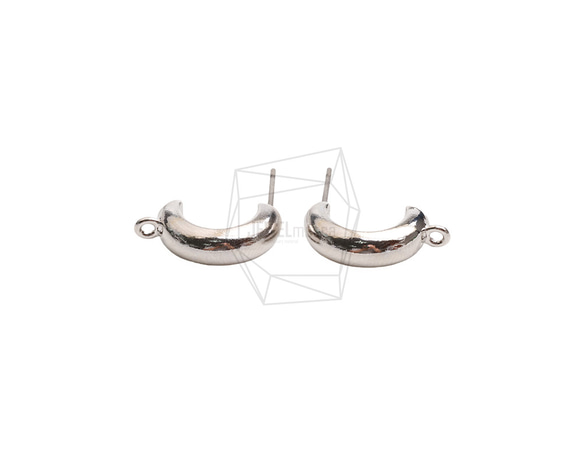 ERG-2483-R【2個入り】Lシェイプピアス,Hammered L shape post Earring 1枚目の画像