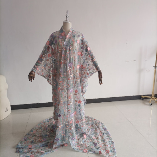 送料無料！ ブルー オーガンジー打掛 着物 オーバードレス レース羽織  