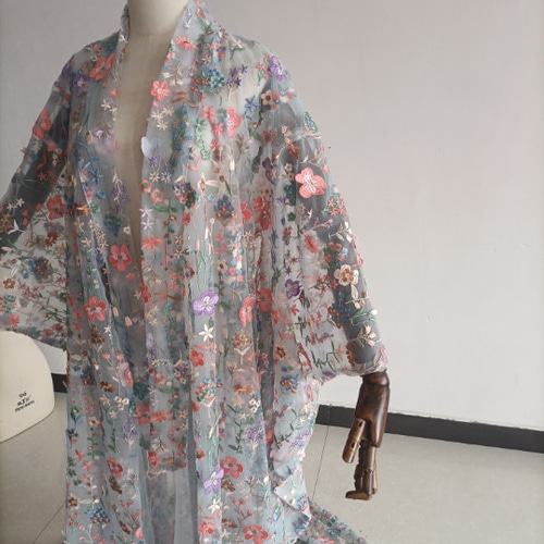 送料無料！ ブルー オーガンジー打掛 着物 オーバードレス レース羽織  