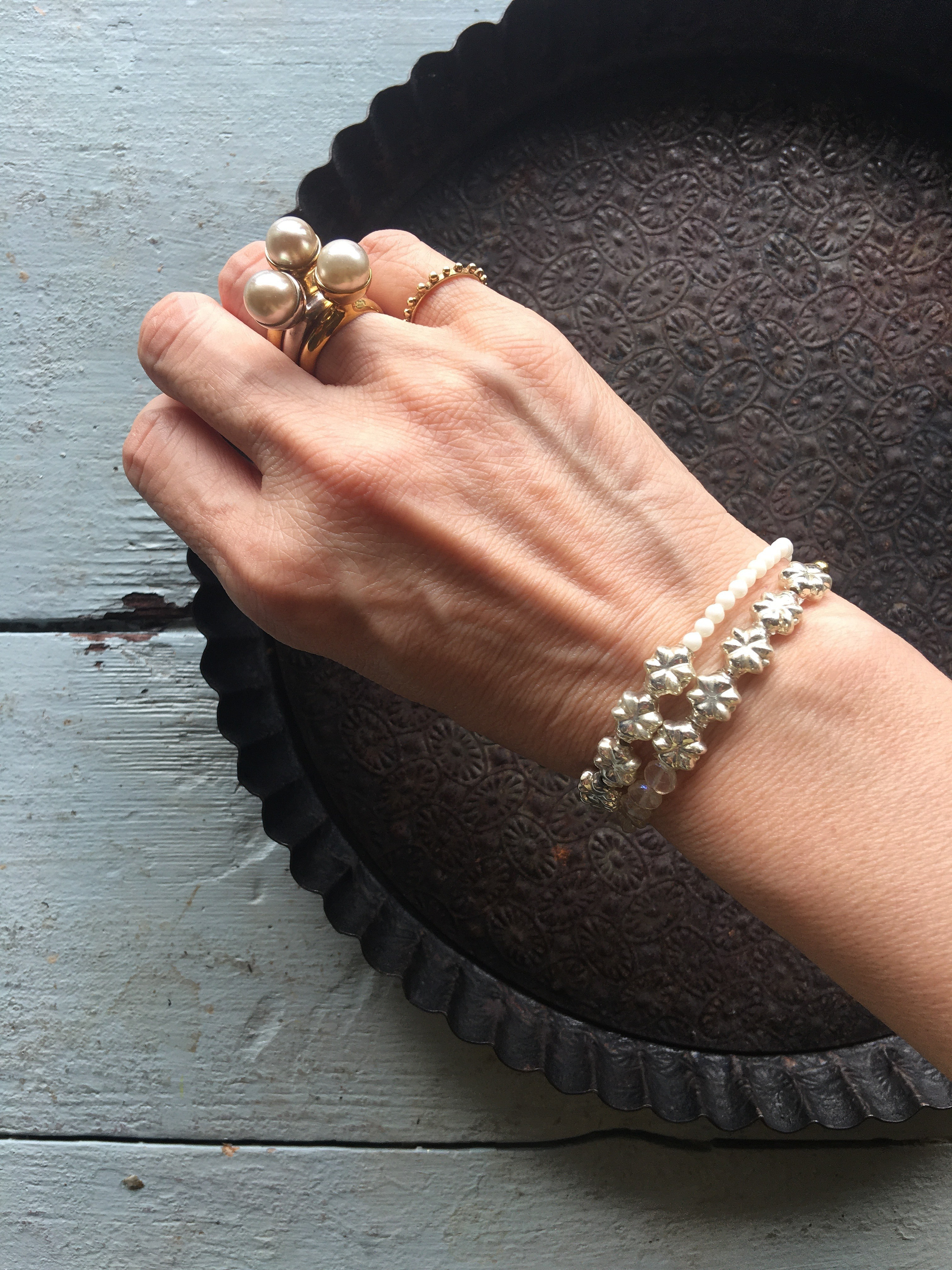 フランスヴィンテージスフレガラスブレスレット(TJ11026)