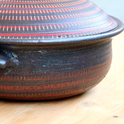 小石原燒陶罐 S 號 黑色/紅 6 號 1 人用 1 至 2 人用 丸和窯陶器 第9張的照片