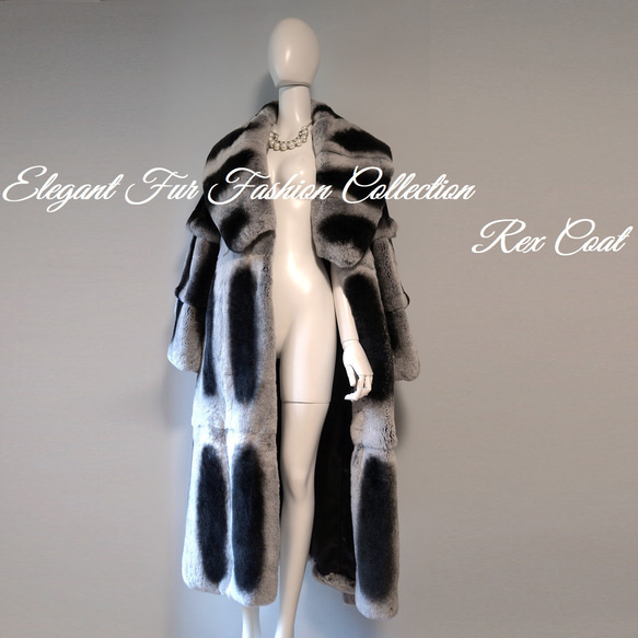 新品同様✩使用感無し✩エンバ✩チンチラレッキス✩ファーコート✩チンチラデザイン ひと目見れば心を奪われる☆上質なA格柔らかなチンチラカラー