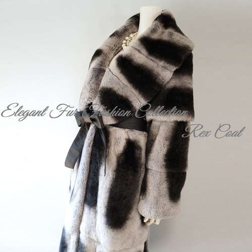 新品同様✩使用感無し✩エンバ✩チンチラレッキス✩ファーコート✩チンチラデザイン ひと目見れば心を奪われる☆上質なA格柔らかなチンチラカラー