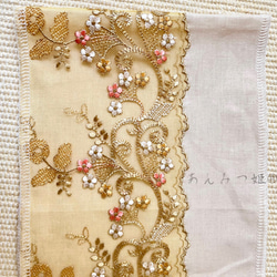 洗える刺繍半衿  こんじき小花 9枚目の画像