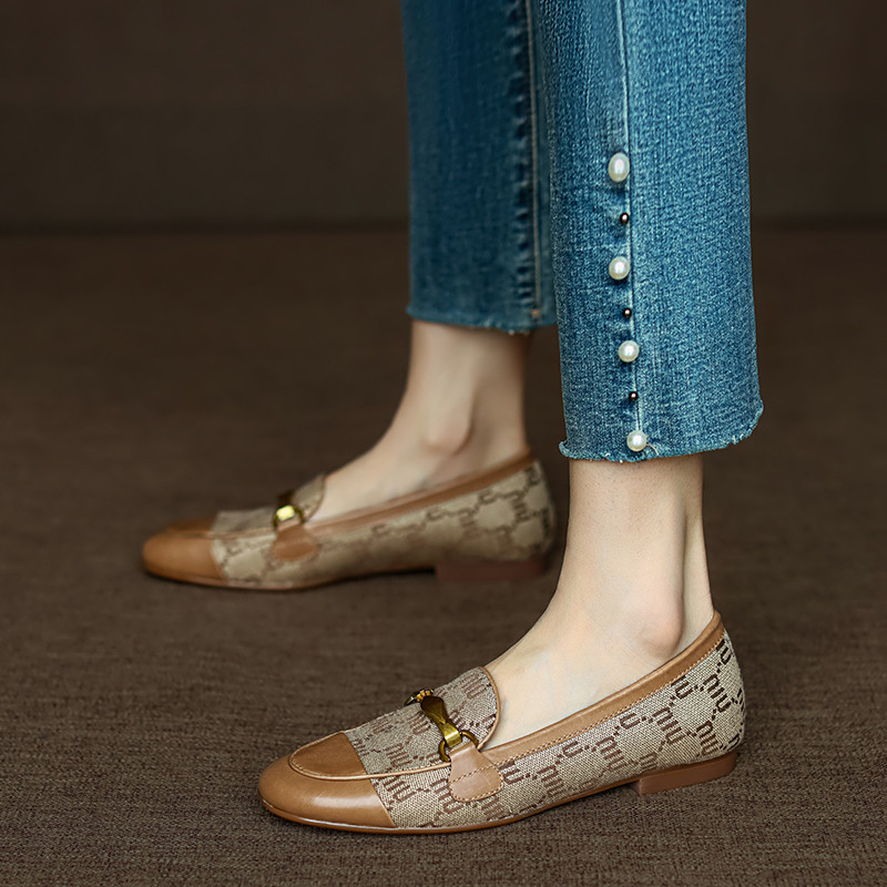 本革 ローファー レディース 大人 散歩靴 シューズ オペラシューズ 扁平足 歩きやすい トレンド 秋の福袋 チェック