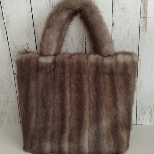 new antique ¶ ブルーアイリスミンクファー着脱可能リボン付き