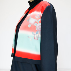 KIMONO CREW NECK JACKET  -ヴィンテージ着物を使ったクルーネックジャケット １点物です！ 4枚目の画像