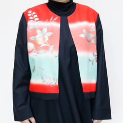 KIMONO CREW NECK JACKET  -ヴィンテージ着物を使ったクルーネックジャケット １点物です！ 7枚目の画像