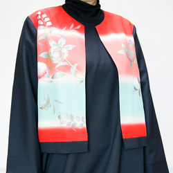 KIMONO CREW NECK JACKET  -ヴィンテージ着物を使ったクルーネックジャケット １点物です！ 1枚目の画像