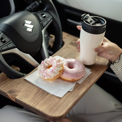 移動できる 書斎 車載デスク ワークデスク 運転席 食事 仕事 ウォールナット 無垢材 Mサイズ 9枚目の画像