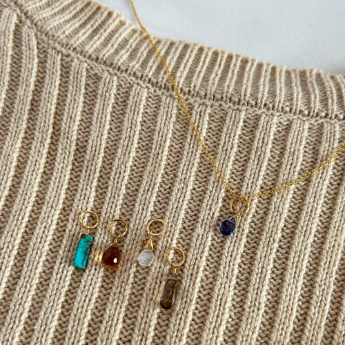 ハンドメイド 天然石 ペンダントトップ K14kgf アンデシン ハンドメイド 天然石 ペンダントトップ K14kgf アンデシン