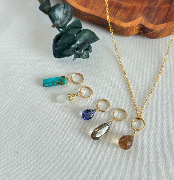 14kgf/いろいろ天然石のペンダントトップ ペンダントトップ Petit L