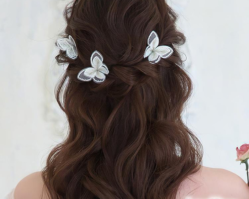 【motimoti】結婚式ヘアアクセ蝶々ピン　orgablanca b2333a369d4678bda2c74d7d0a2c31