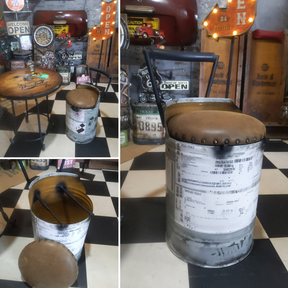 インダストリアル  ガレージチェア ドラム缶チェア  ツールボックス スツール  収納スツール  アメリカンヴィンテージ 4枚目の画像