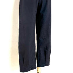 綿100% リラックスパンツ 男女兼用  ウエストすっきりシルエット M / L  紺　播州織　作務衣パンツ 3枚目の画像