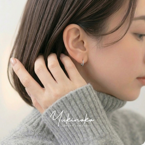 P022 シルバー925 小さめ 白銀比設計のオーバルフープ・チャンキー