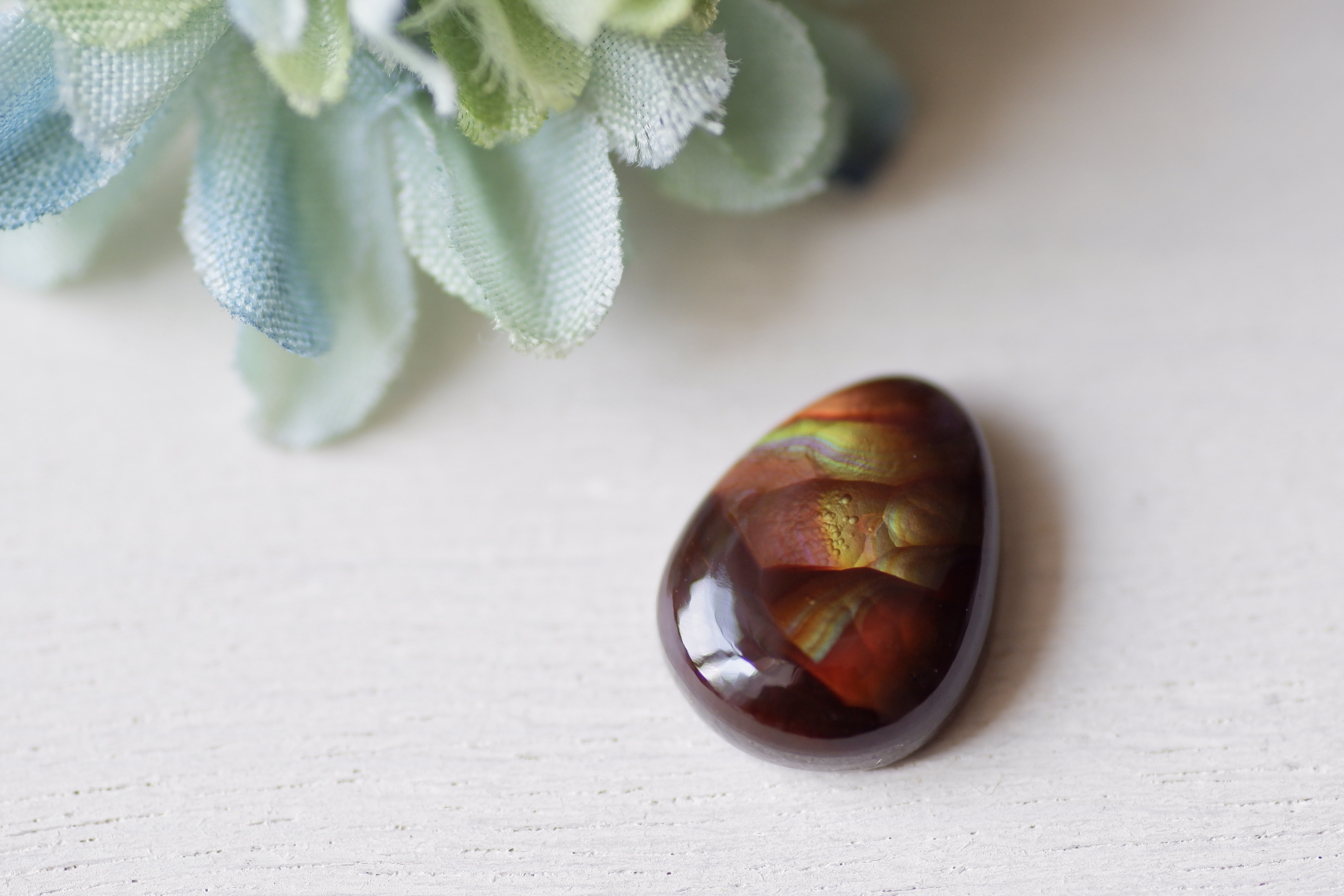 ファイア・アゲート＊ファンシー・カット＊5.81ct＊11.8×9.1mm＊QAG-065