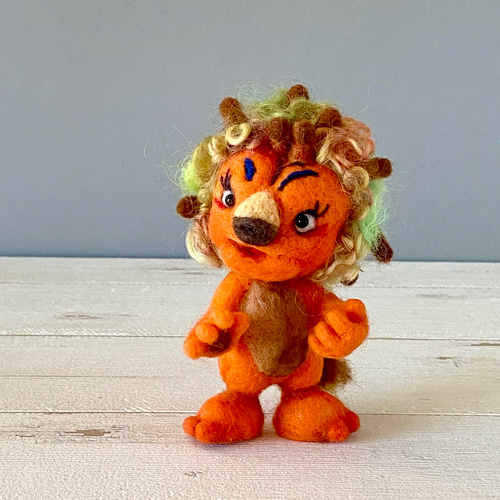 羊毛人形 百獣の王ライオン君 羊毛フェルト Howakero（ほわケロ