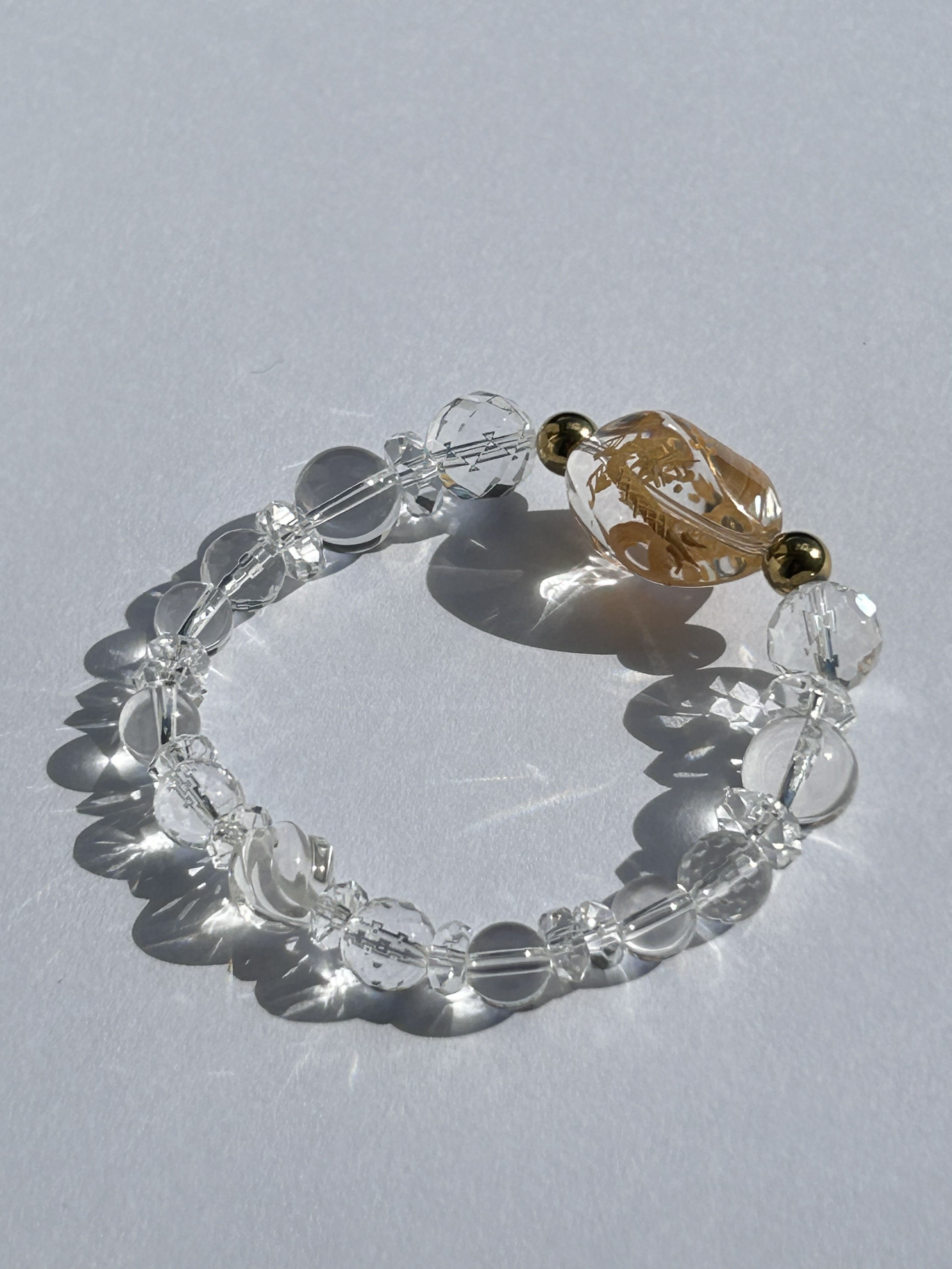 金塗四神獣【オールインワン】 水晶 ブレスレット