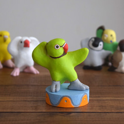 Xmas値下！糸島陶器製作家ものワカケホンセイインコ壺 鳥雑貨