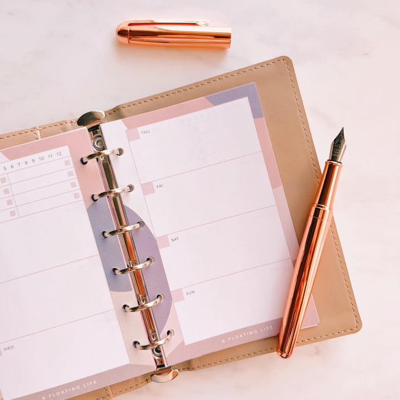 A6リフィル グレーリボン month checksheet 5枚1400円 システム手帳用