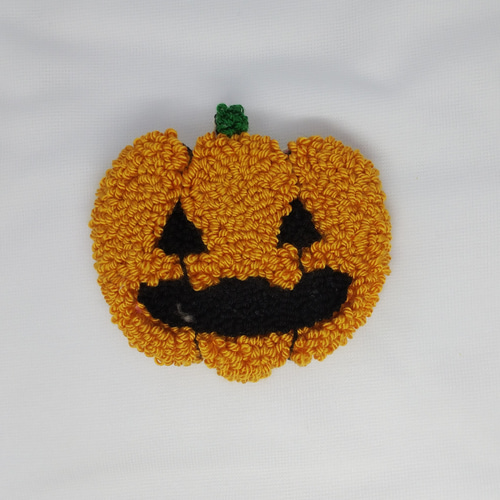 かぼちゃの刺繍ブローチ ハロウィン ジャックオランタン ブローチ