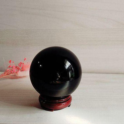 【100mm玉 台付き】モリオン 丸玉 高品質 天然 黒水晶球 3枚目の画像