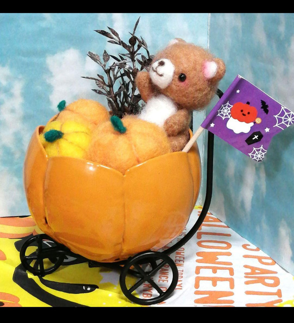 羊毛フェルト　かぼちゃの馬車 3枚目の画像