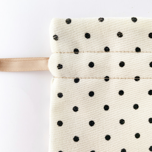 まるとみさま専用　オーダー巾着10個 まる巾着【L】ホワイトドット 巾着袋 くらしこ 通販 16501234