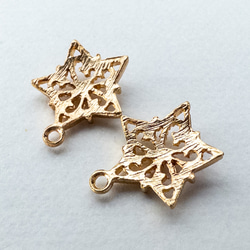 ＊5個＊ 透かし スター チャーム 合金製 ニッケルフリー 星モチーフ ゴールド cm093s 5枚目の画像