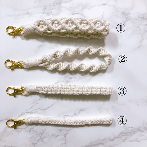 デザイン全4種類・カラー全29色】マクラメ編み ハンドストラップ